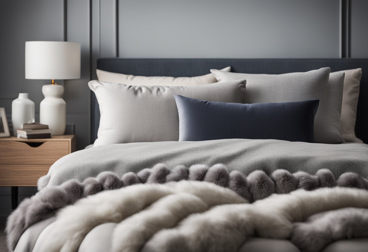 A neatly arranged divan bed with fluffed pillows, a cozy throw blanket, and a decorative accent cushion