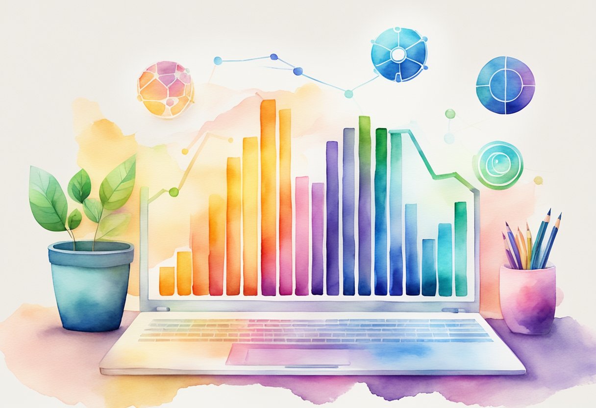 A graph shows rising trends in online learning affiliate programs. Technology icons symbolize advances