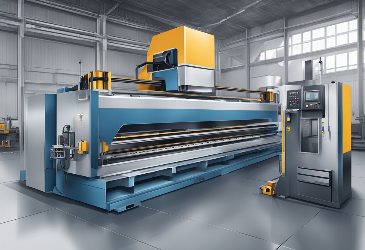 CNC machine presses and rolls metal sheet