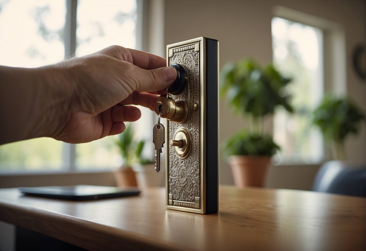 A homeowner uses a lever to unlock the equity in their property, transferring it to a scale representing the amount available to buy new property