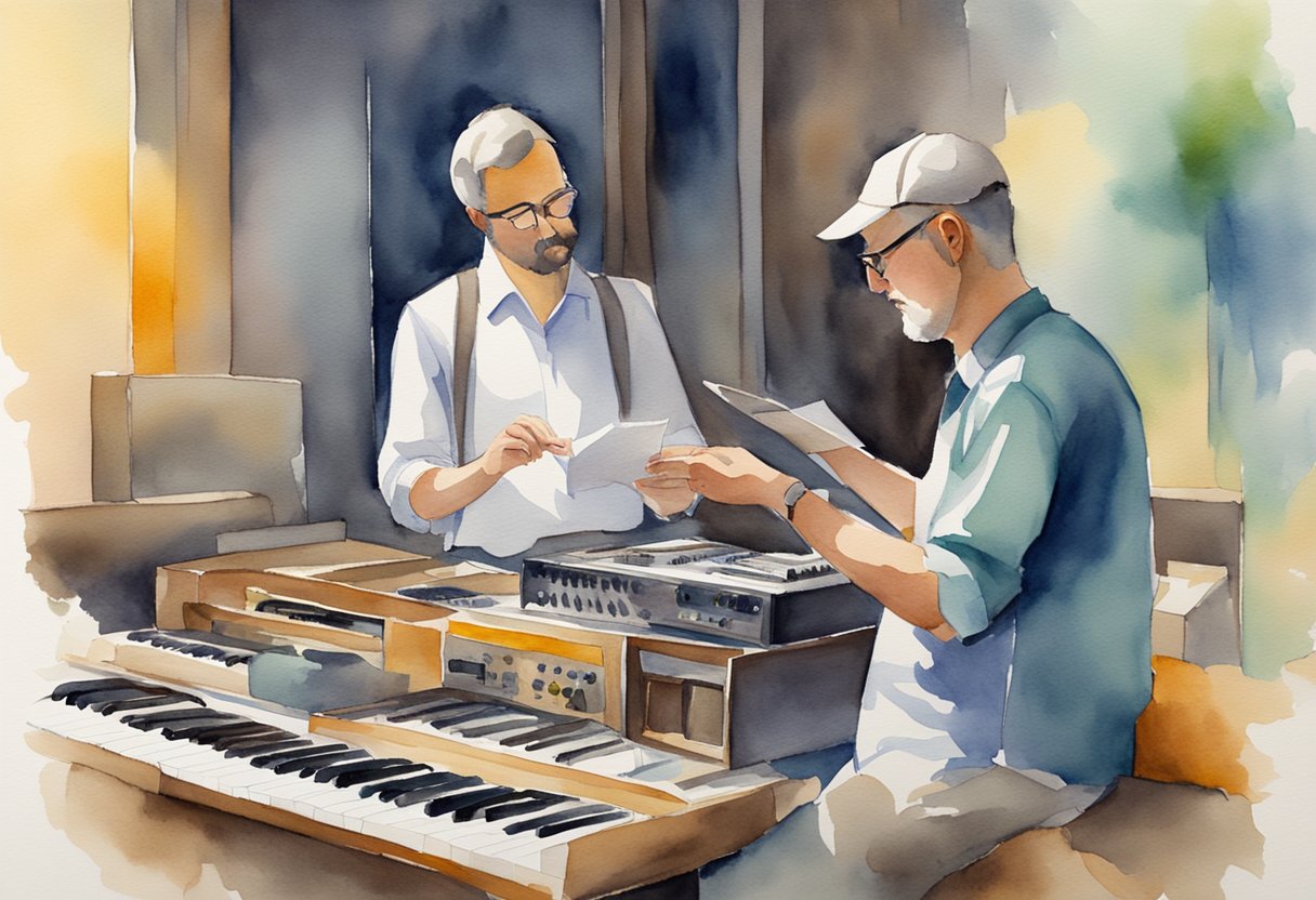 A music curator listens to and selects music for payment