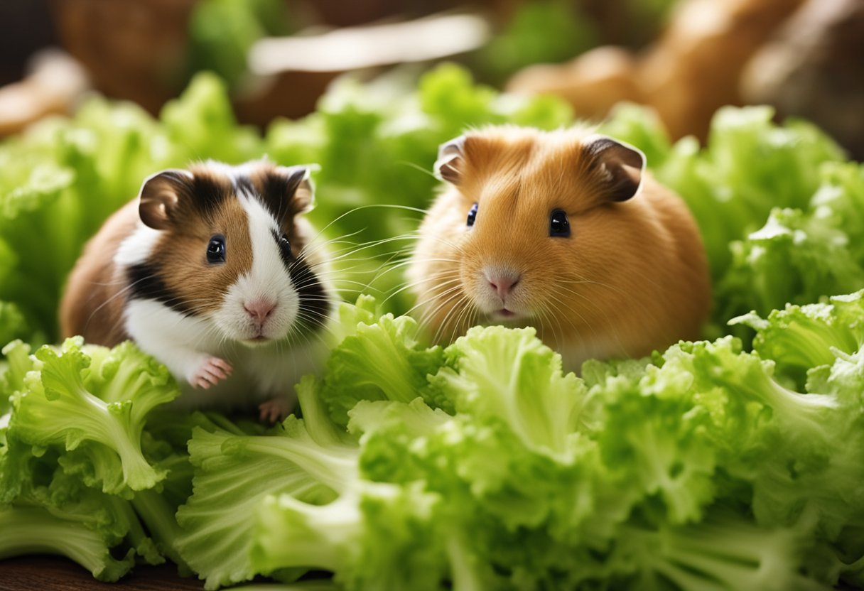 Hamsters and guinea pigs surround a pile of celery, eagerly nibbling on the crunchy green stalks