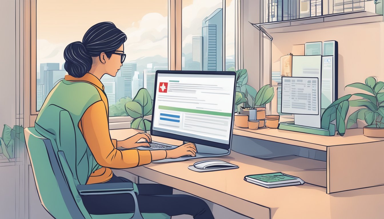 A person applies online for an HSBC personal line of credit in Singapore. They receive approval and access funds as needed, with flexible repayment options