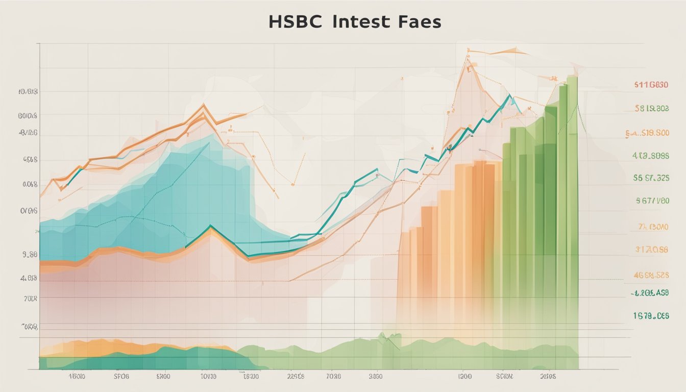 A chart displaying fluctuating interest rates and fees for HSBC Personal Line of Credit in Singapore