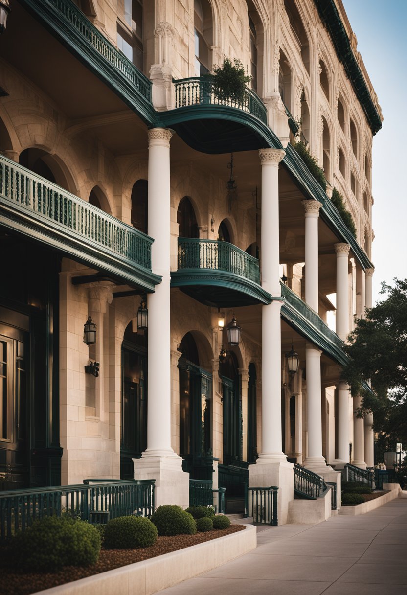 The Rich History of Waco's Hotels: Historical Hotels in Waco. The grand facades of Waco's historical hotels stand tall, showcasing their rich history through ornate architecture and elegant details