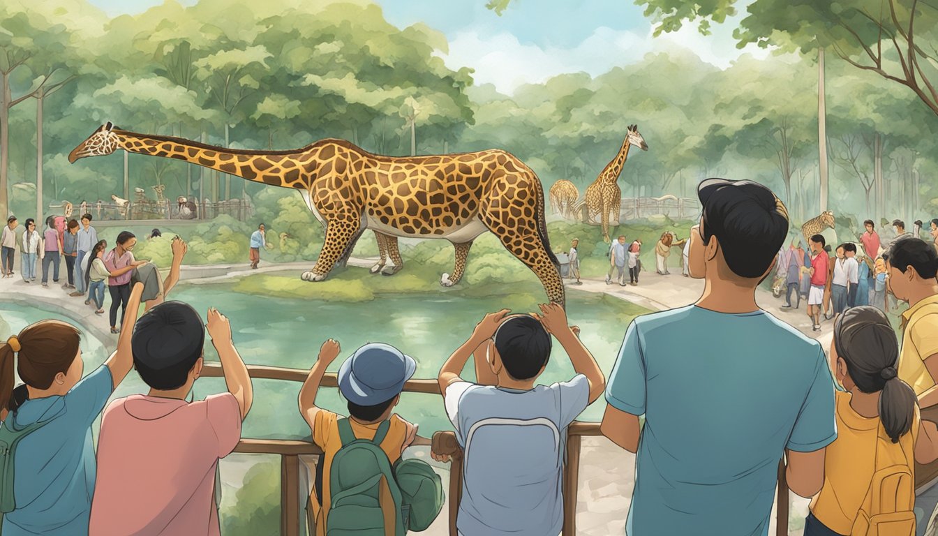 Visitors flock to Singapore Zoo, rating it highly. Excitement fills the air as animals captivate guests