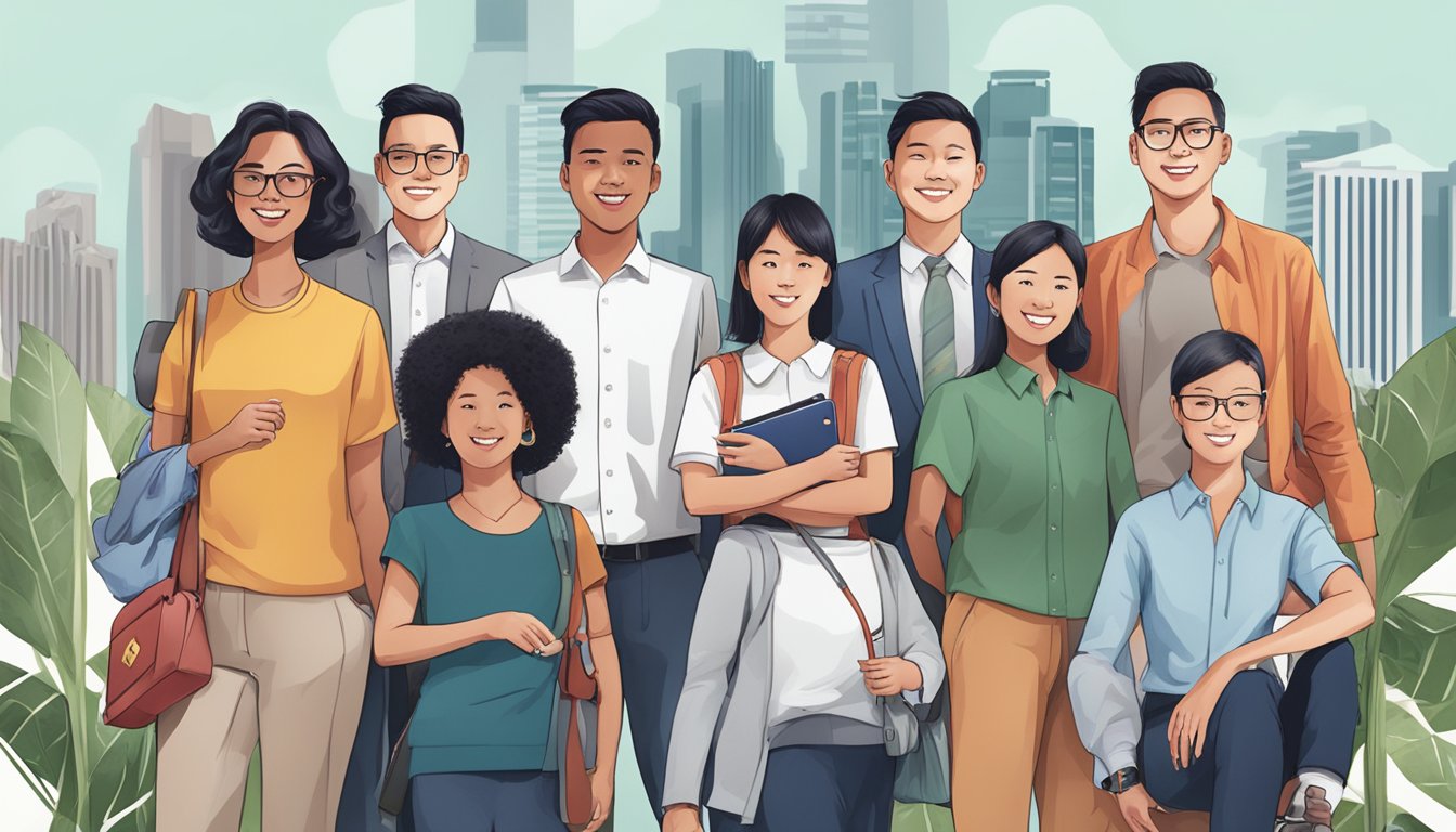 A diverse group of people from different backgrounds using the HSBC Cash Instalment Plan in various settings across Singapore