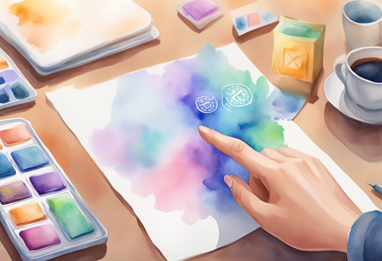 A hand reaching for a high-quality product among a variety of options on a virtual shopping platform, with a "Legit" stamp visible