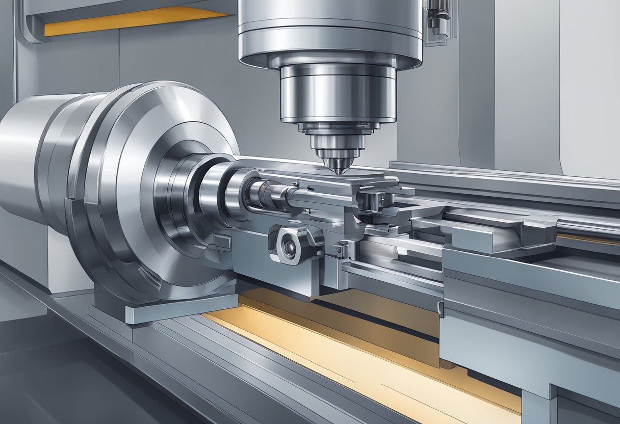 A CNC turning and milling machine in action, cutting and shaping metal with precision and speed
