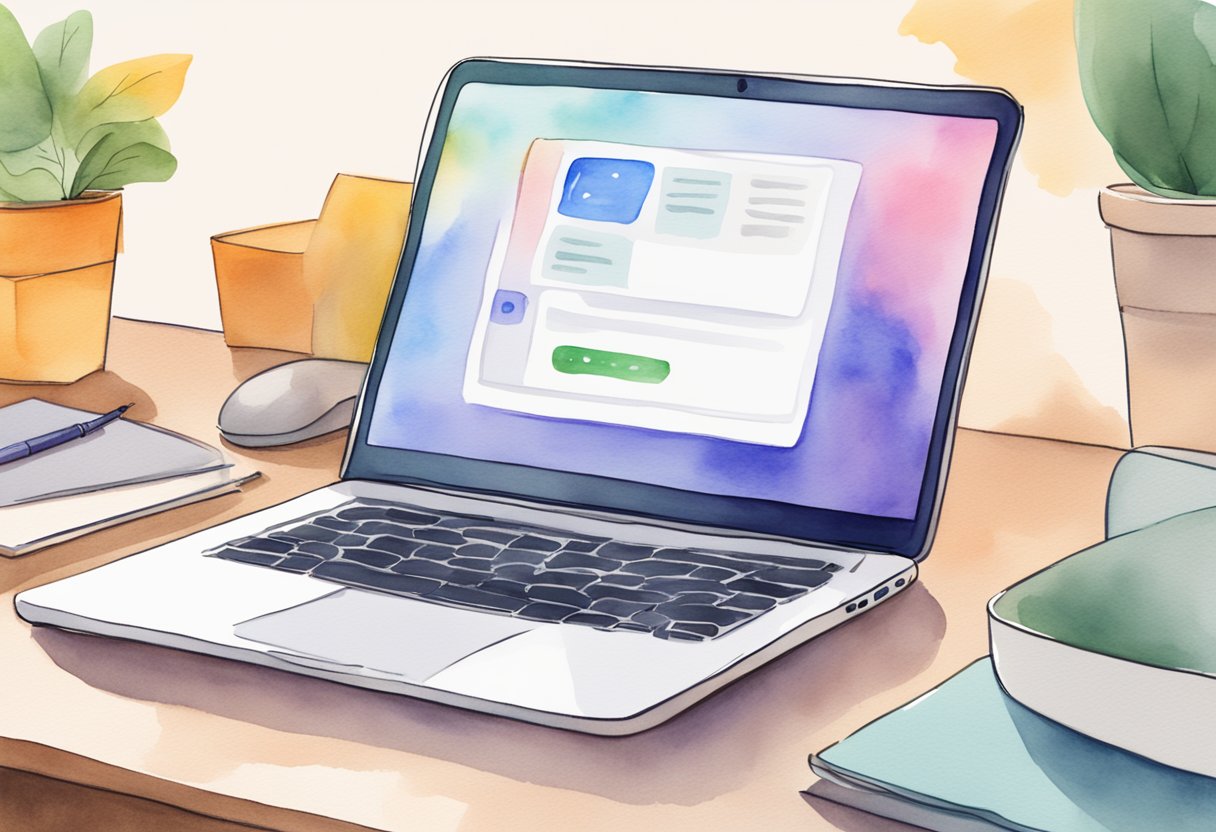 A laptop displaying a blog post with "How to Use ChatGPT" as the title. A chatbot icon is shown in the corner, with text bubbles representing a conversation