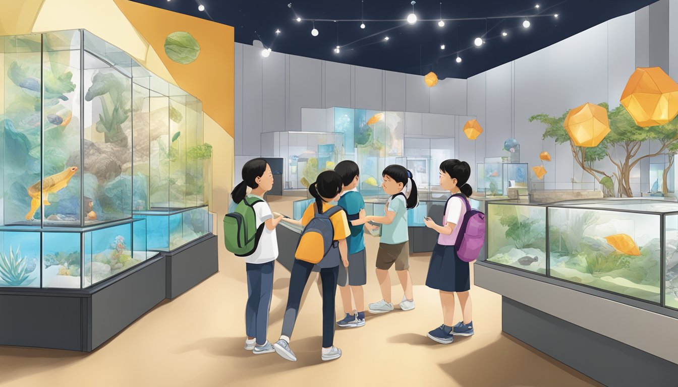 Visitors explore interactive exhibits at the Singapore Science Centre, marveling at hands-on displays and engaging in educational activities