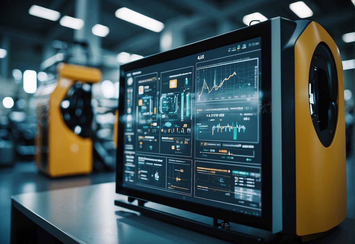 Machines and devices interconnected in a smart factory, exchanging data and operating autonomously. The integration of IoT technologies enables real-time monitoring and predictive maintenance, revolutionizing the manufacturing industry