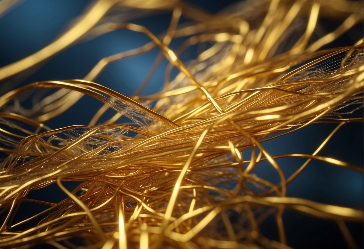 Gold nanowires are carefully woven into a gel electrolyte, creating a network of tiny conductive pathways. The gel is then layered between electrodes to form a powerful battery