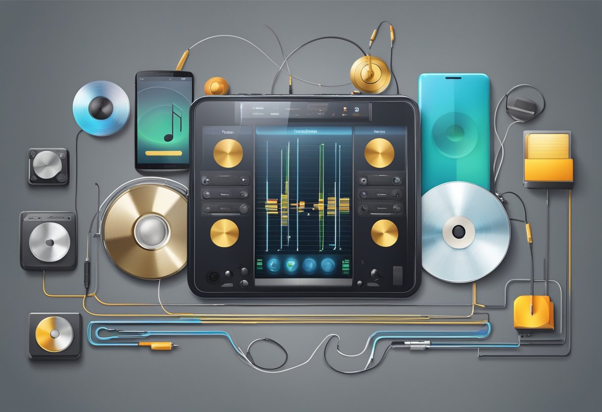 A music player evolves into a smartphone, influencing the music industry and instruments