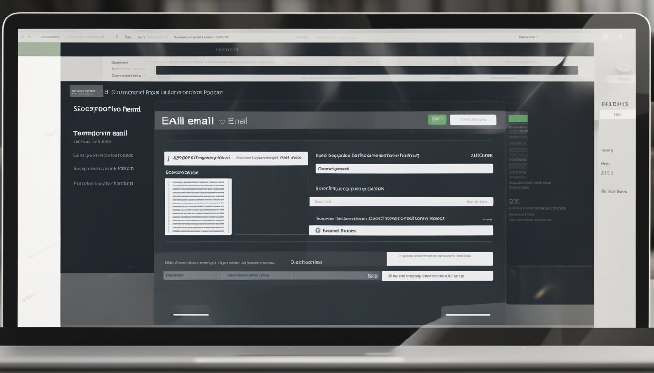 A computer screen displaying a temporary email service with a list of benefits and a secure padlock icon