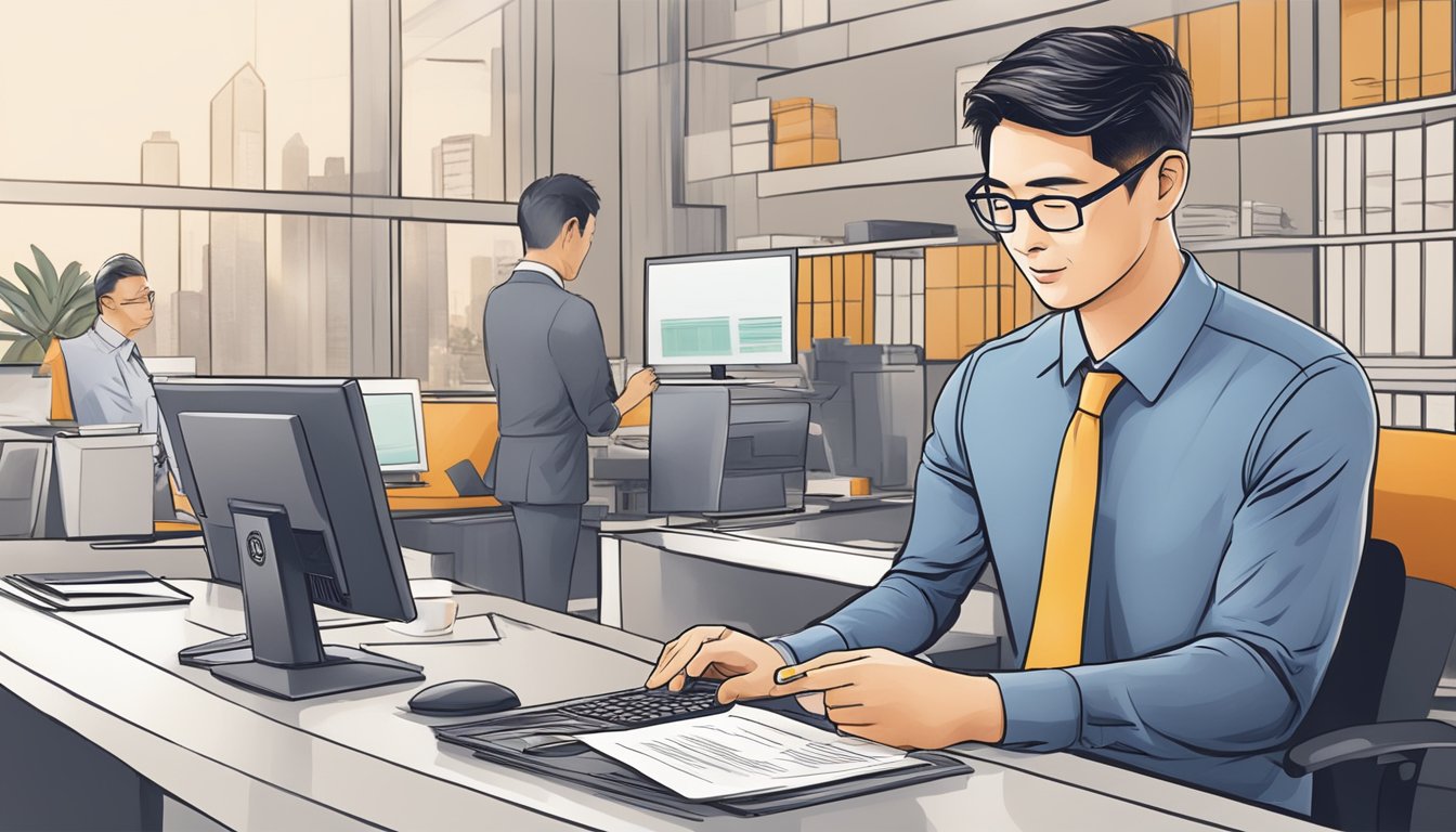 A customer submits a fee waiver request for DBS Cashline in Singapore