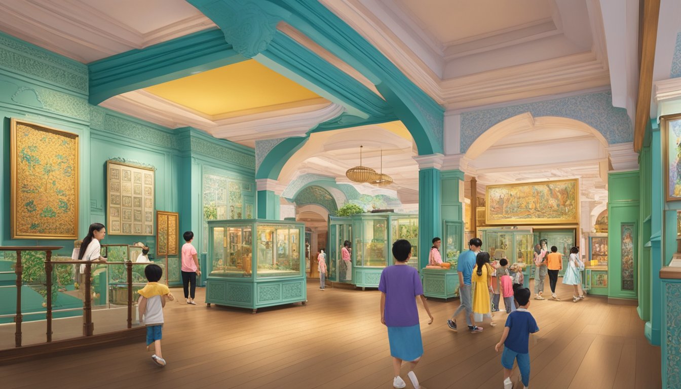 The Peranakan Museum buzzes with activity as visitors explore its vibrant exhibits and interactive displays. The museum's open layout and clear signage make it easy for guests to navigate and fully immerse themselves in the rich Peranakan culture
