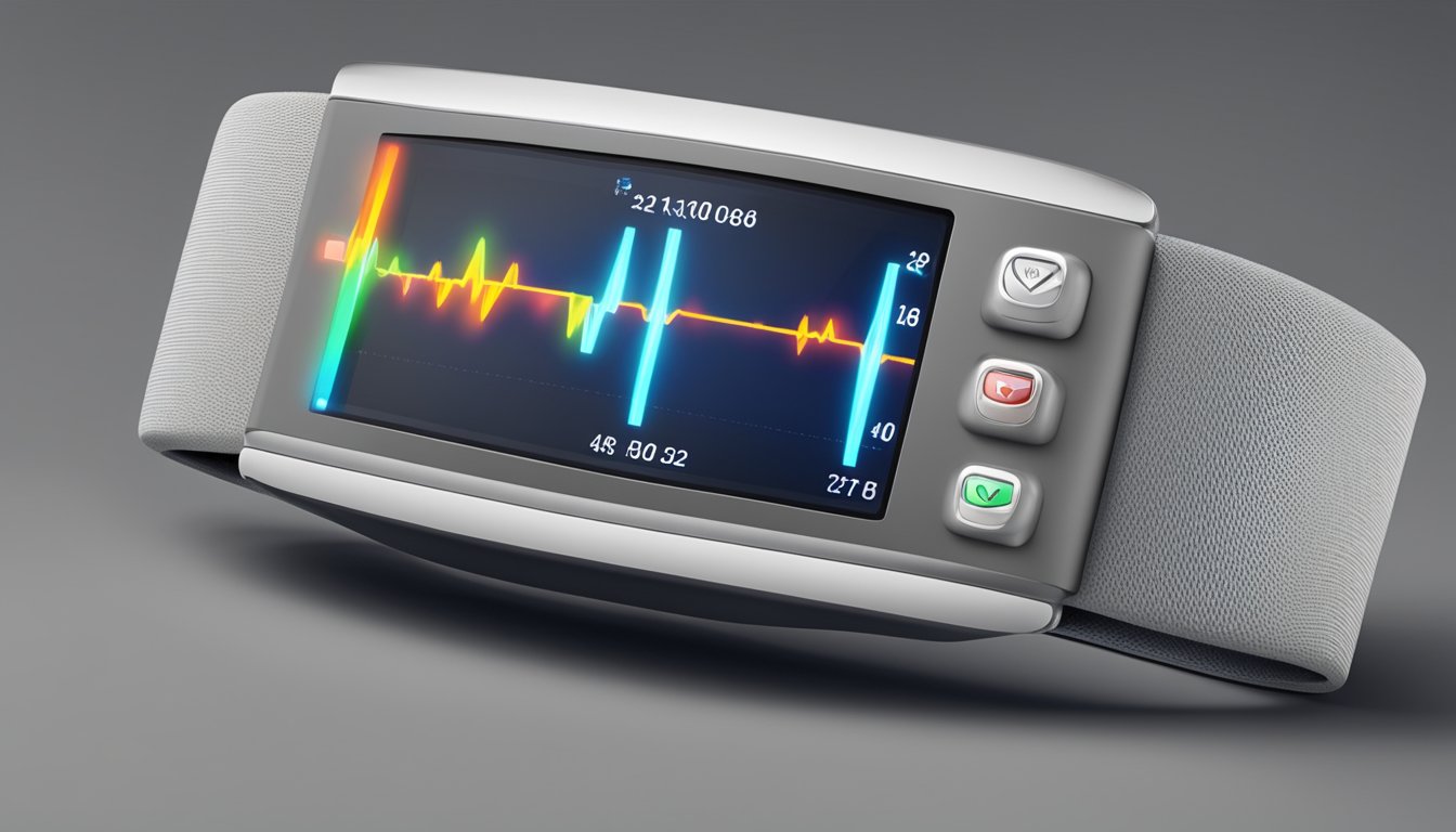 A heart rate monitor displaying a dangerously high heart rate
