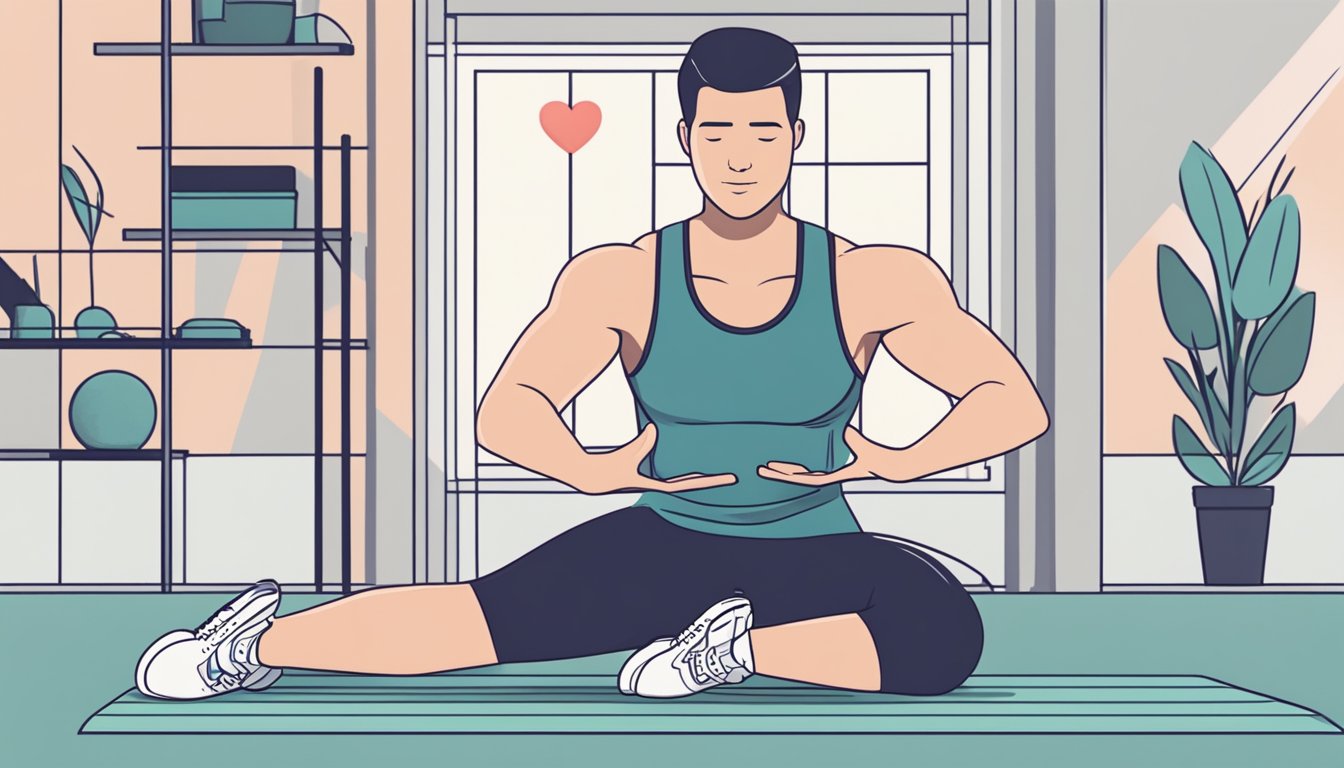 A person exercising with a fitness tracker displaying a heart rate monitor