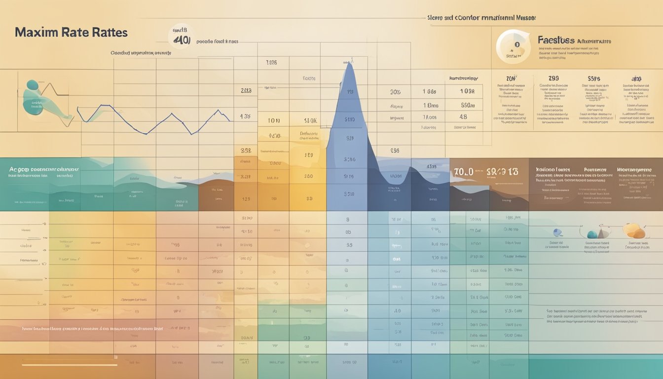A chart displaying age groups and their corresponding maximum heart rates, with accompanying text explaining the factors that influence maximum heart rate