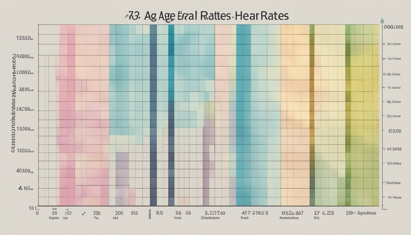 A chart displaying age categories and corresponding maximum heart rates