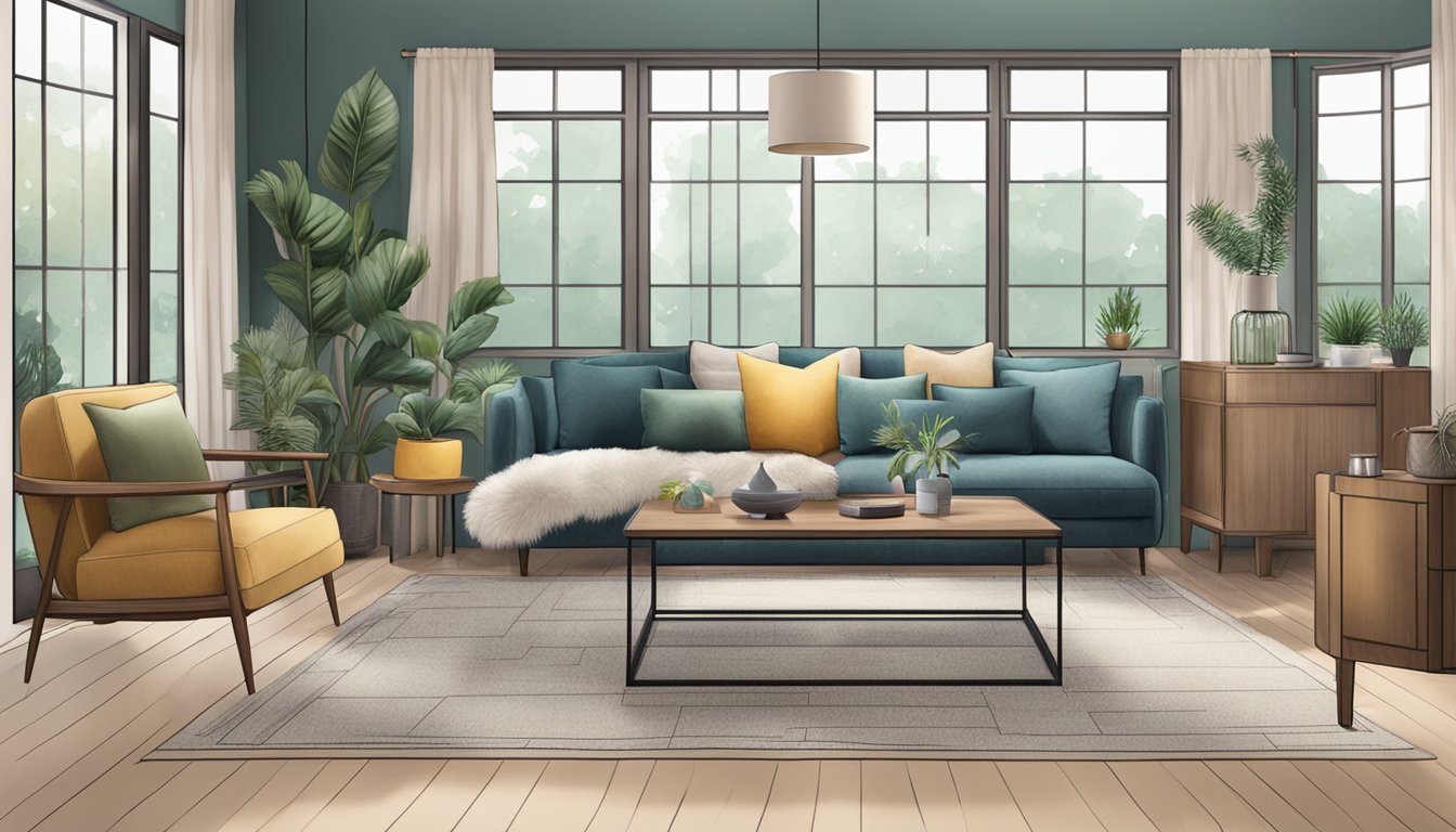 A cozy living room with stylish furniture and home decor, featuring unique pieces from the best furniture stores in Singapore