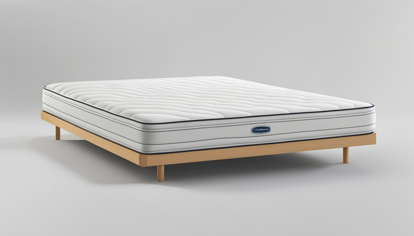 A single mattress, measuring 39 inches by 75 inches, sits on a simple bed frame against a plain white wall