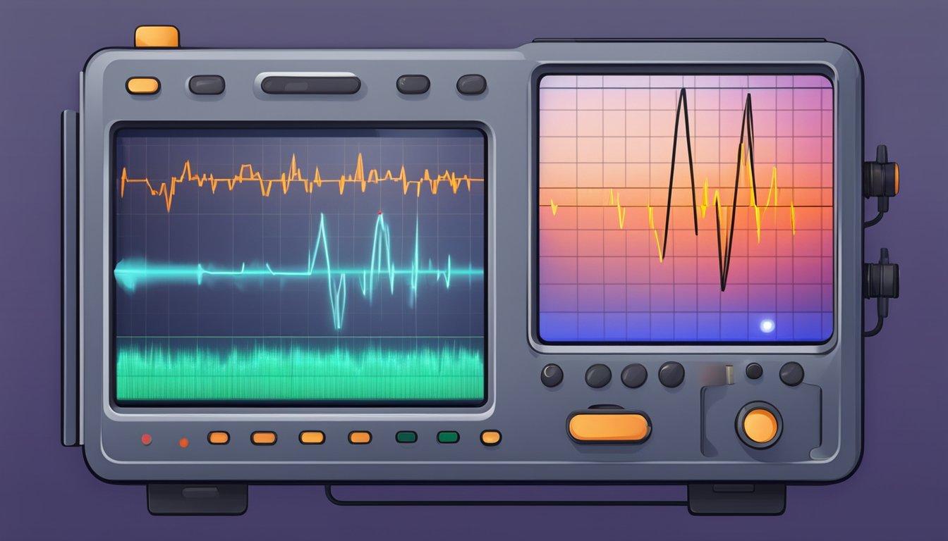 A heart monitor displays irregular rhythms, symbolizing heart skips a beat