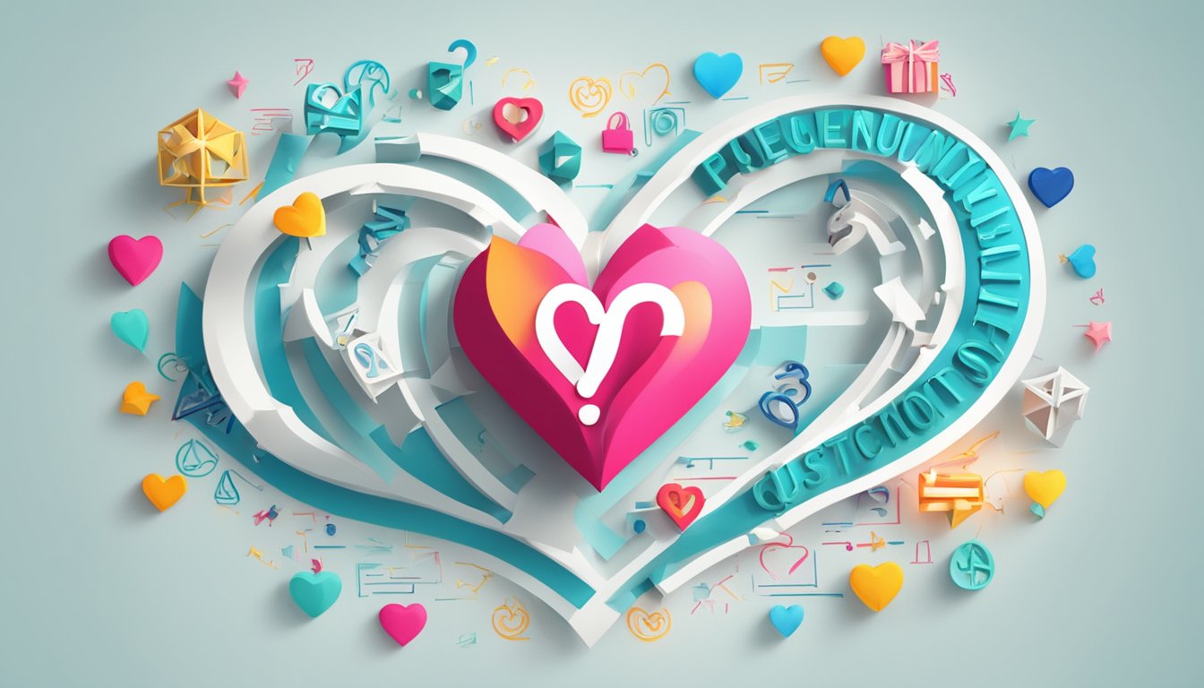The words "Frequently Asked Questions" are surrounded by a pulsating heart, symbolizing excitement and anticipation