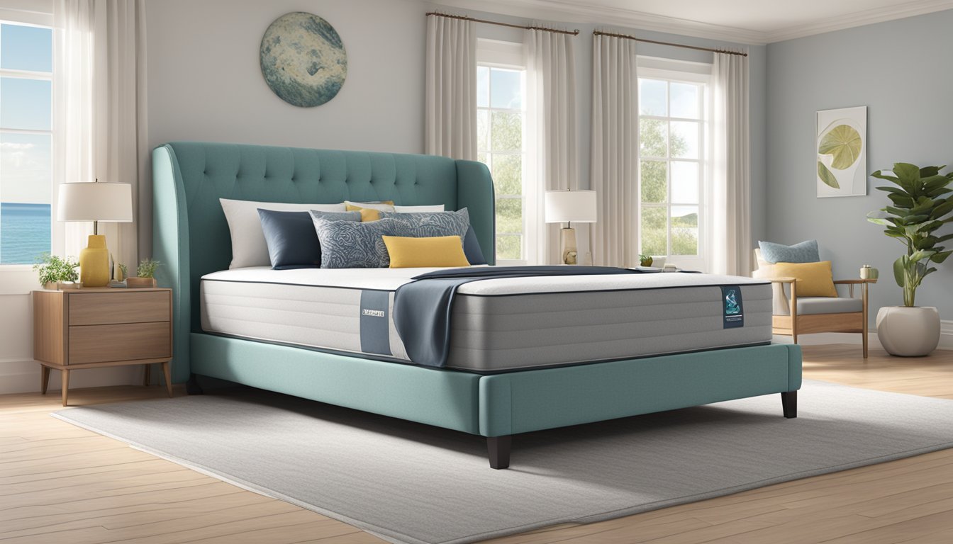 A serene bedroom with a Seahorse Mattress as the focal point, showcasing its ergonomic design and advanced features for a comfortable and restful sleep experience