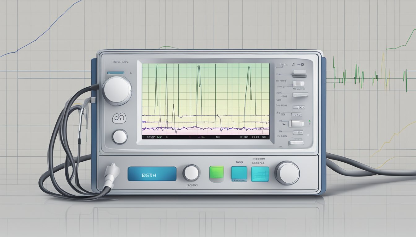 A heart monitor displaying a rapid, steady beat while resting