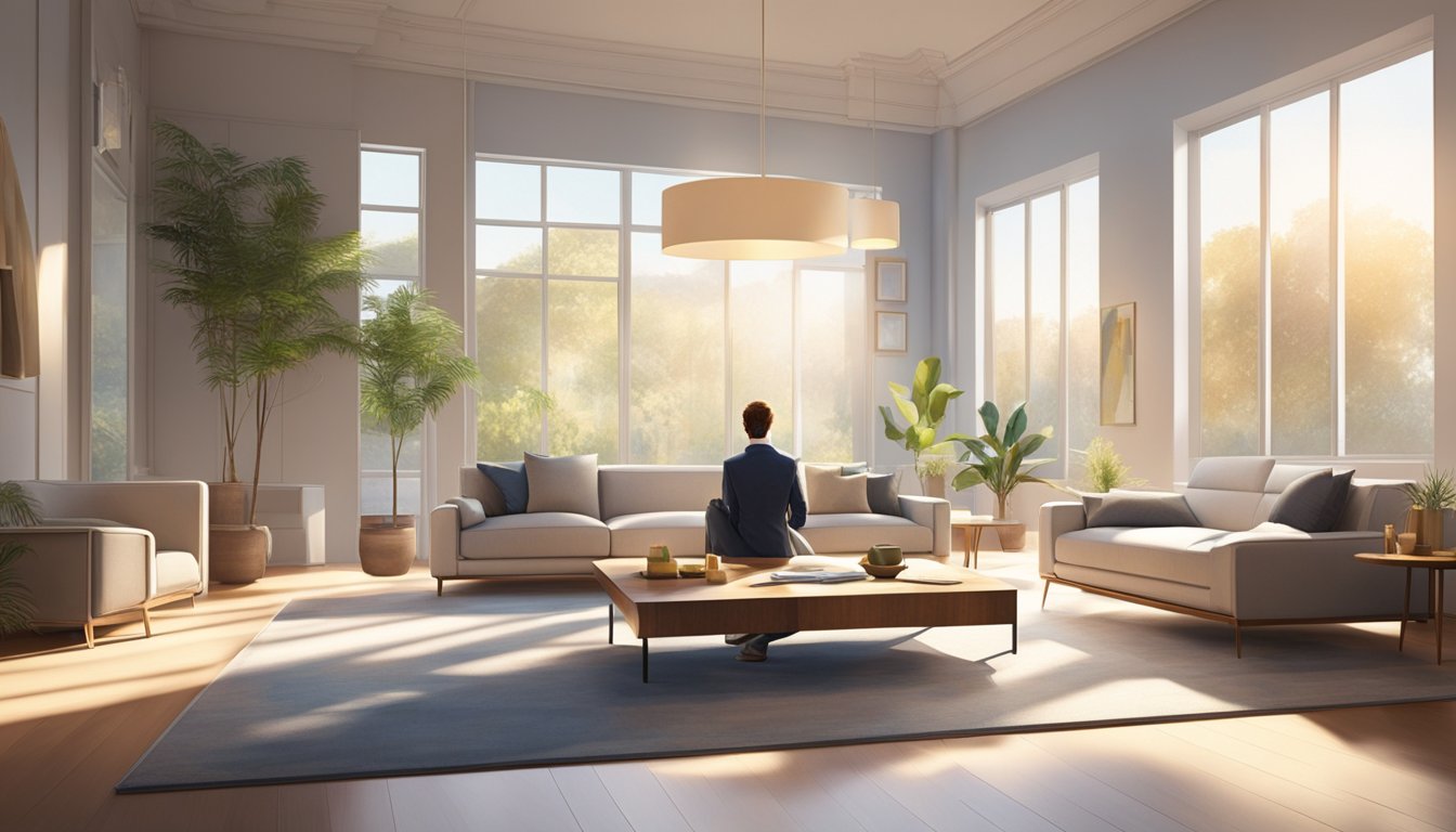 A person walks into a spacious showroom, their eyes lighting up as they spot the perfect sofa. It's sleek, comfortable, and on sale. The sunlight streaming through the windows highlights its elegant design