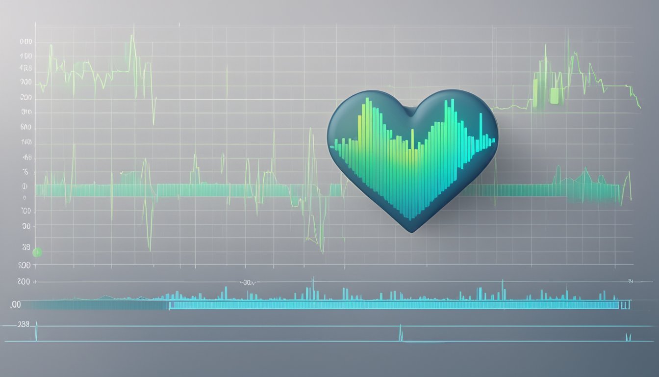 A heart rate monitor displaying increasing beats during exercise