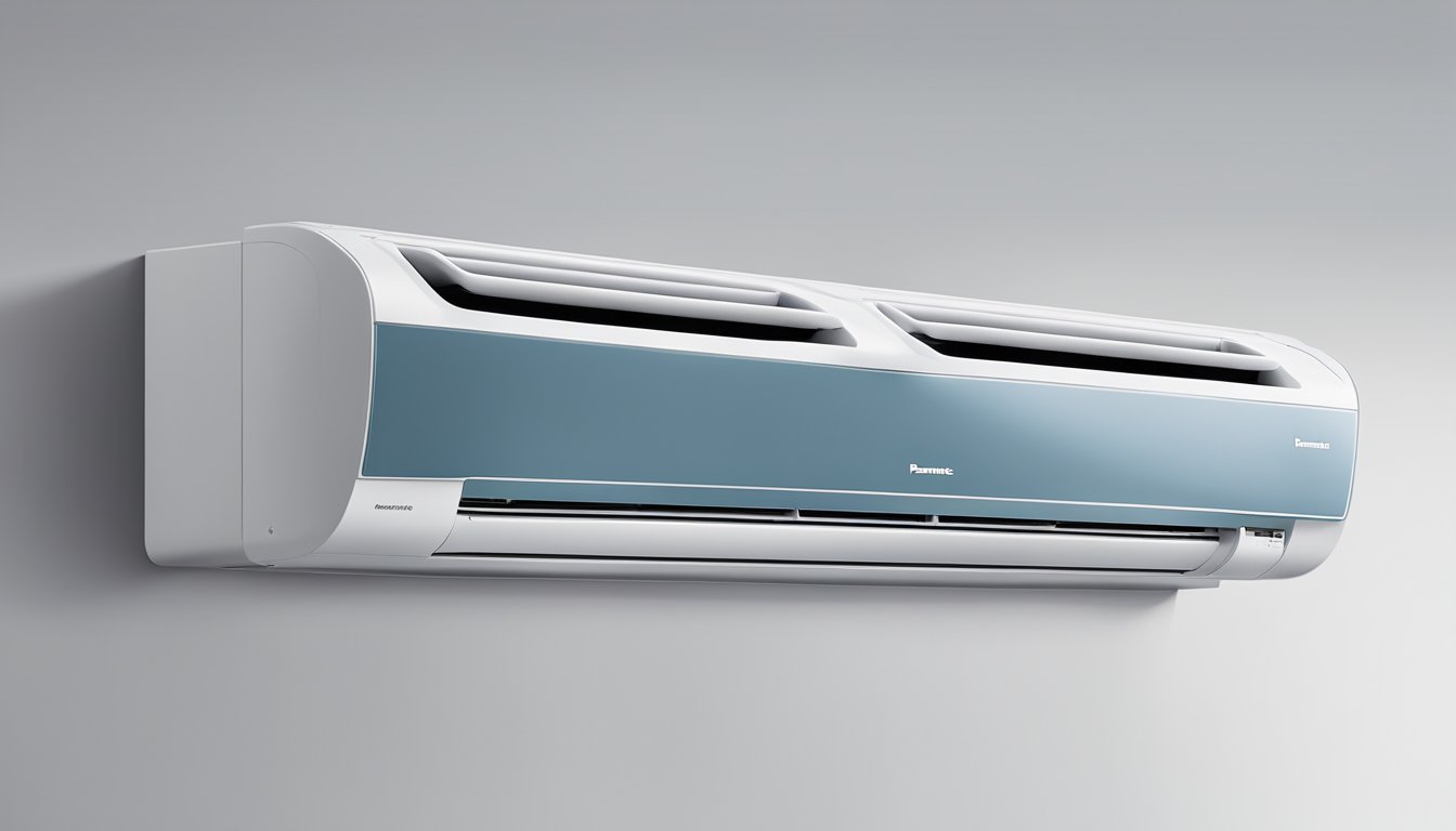 A sleek Panasonic aircon unit with remote control, adjustable vents, and energy-saving mode