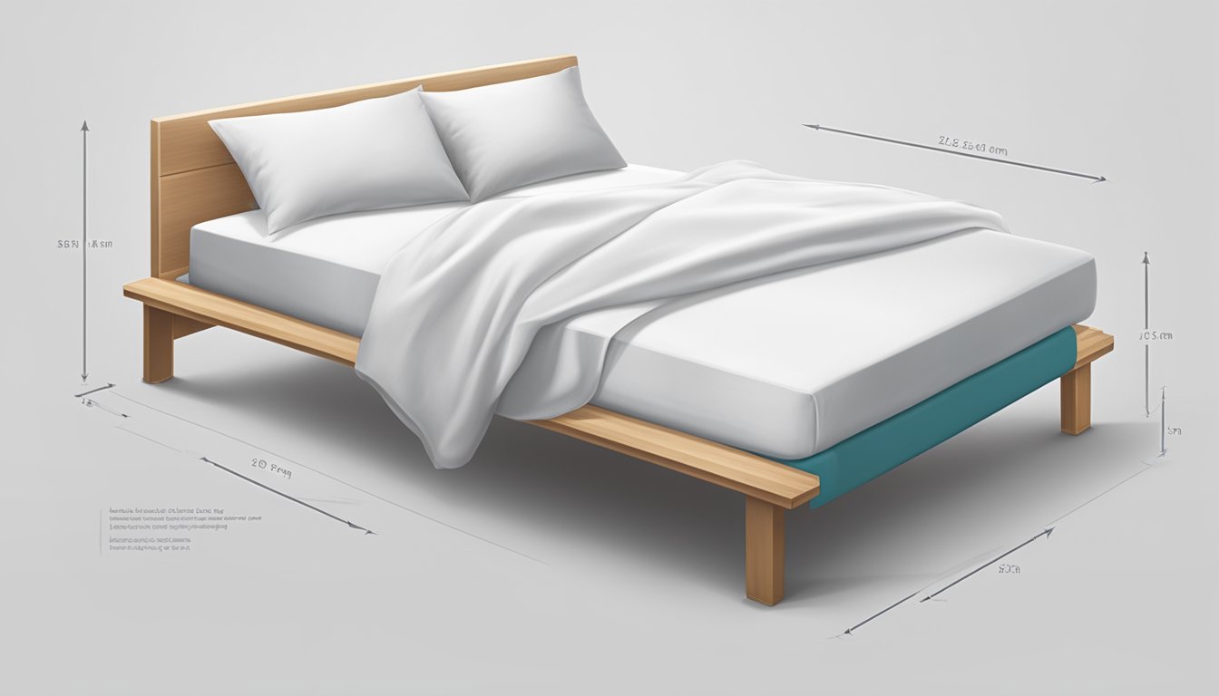 A single bed measuring 90 cm x 190 cm with a clean, white sheet and a neatly arranged pillow at one end