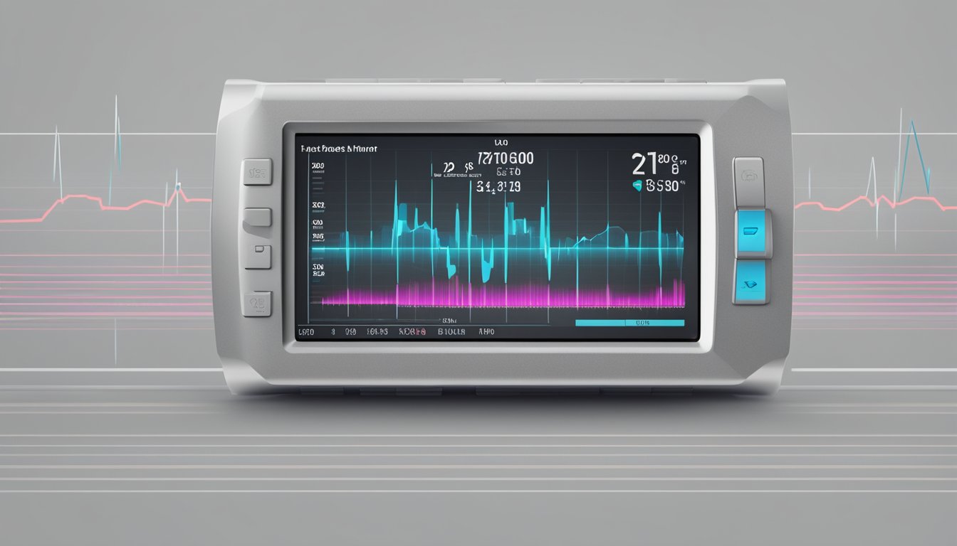 A digital heart rate monitor displays a steady reading of 70 beats per minute on a blank background