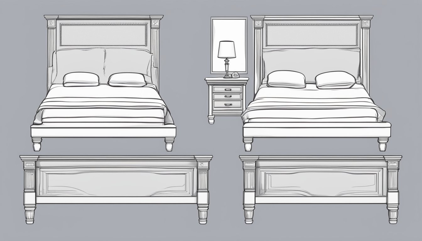 A person carefully measures and compares different queen size beds, considering the dimensions and comfort before making a decision