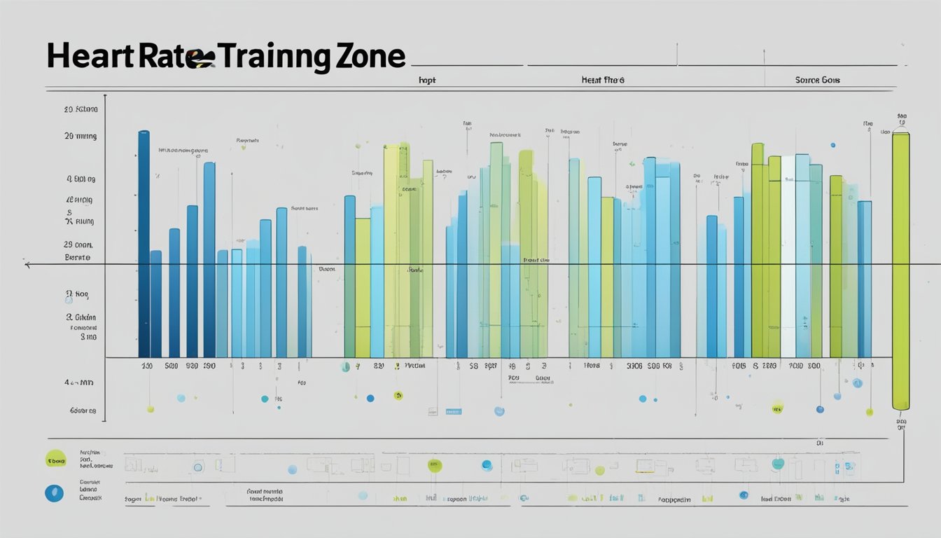 Heart rate training zones chart with labeled sections and corresponding heart rate ranges