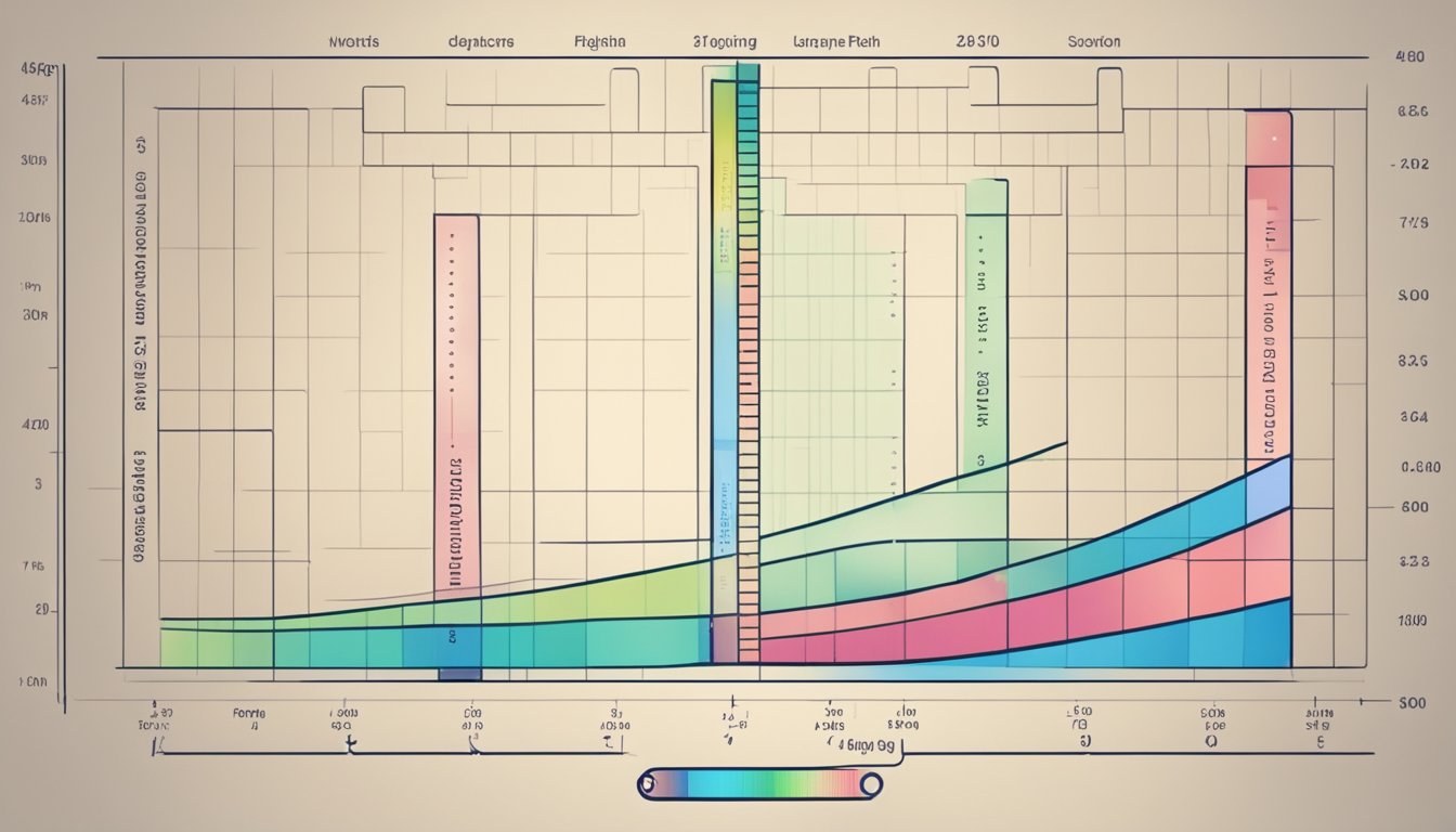 A scale with age categories and corresponding weights. Graph showing heart rate increasing with weight