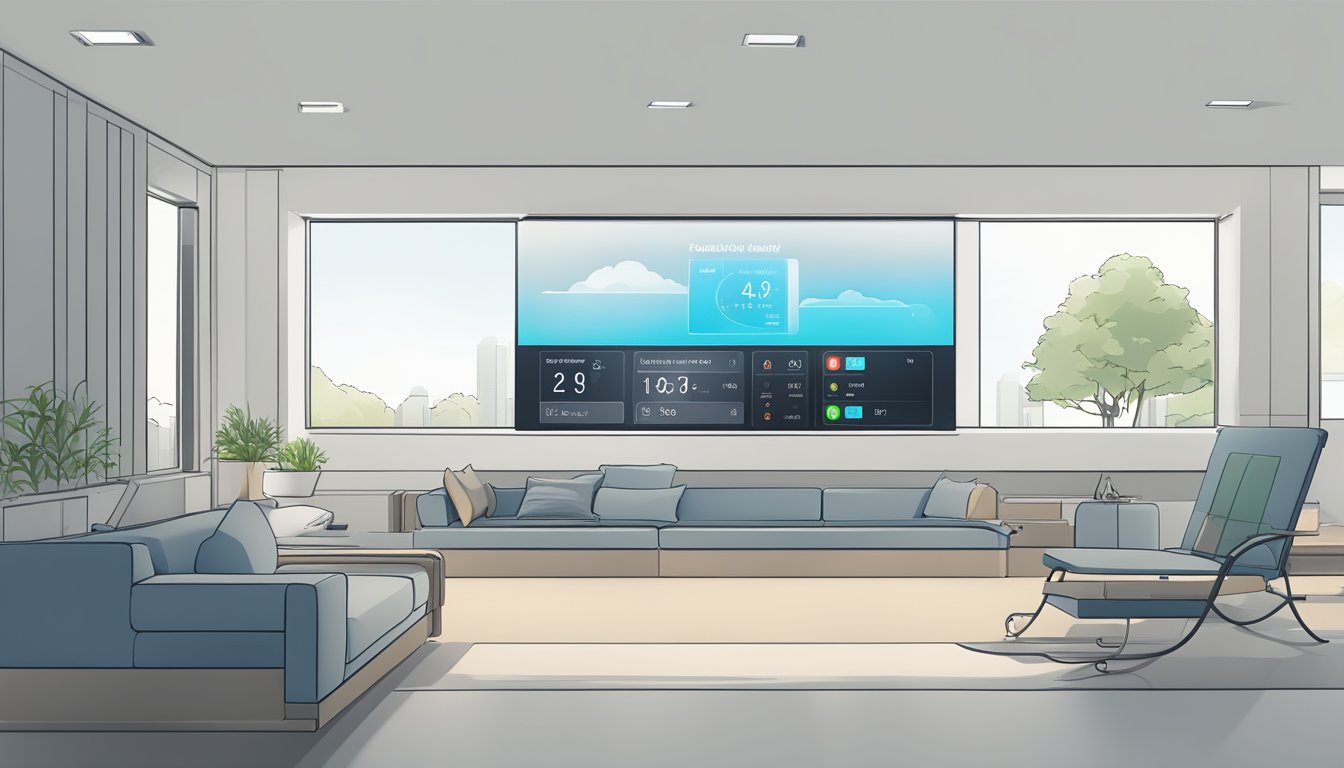 The Mitsubishi aircon modes display various user controls and advanced features