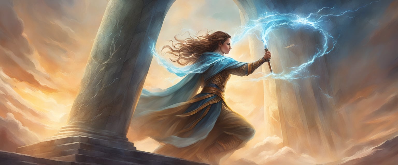 A figure breaking through a wall with determination and strength, symbolizing empowerment and success against barriers