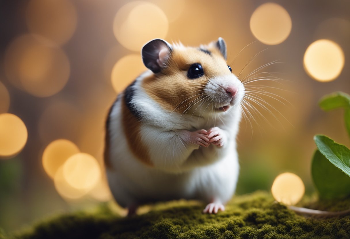 A hamster approaches a scent source, sniffing and showing interest