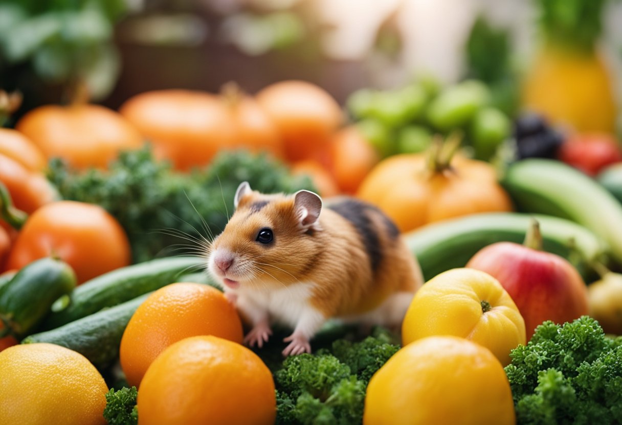 The scent of fresh fruits and vegetables lures hamsters in, their noses twitching as they sniff out the source
