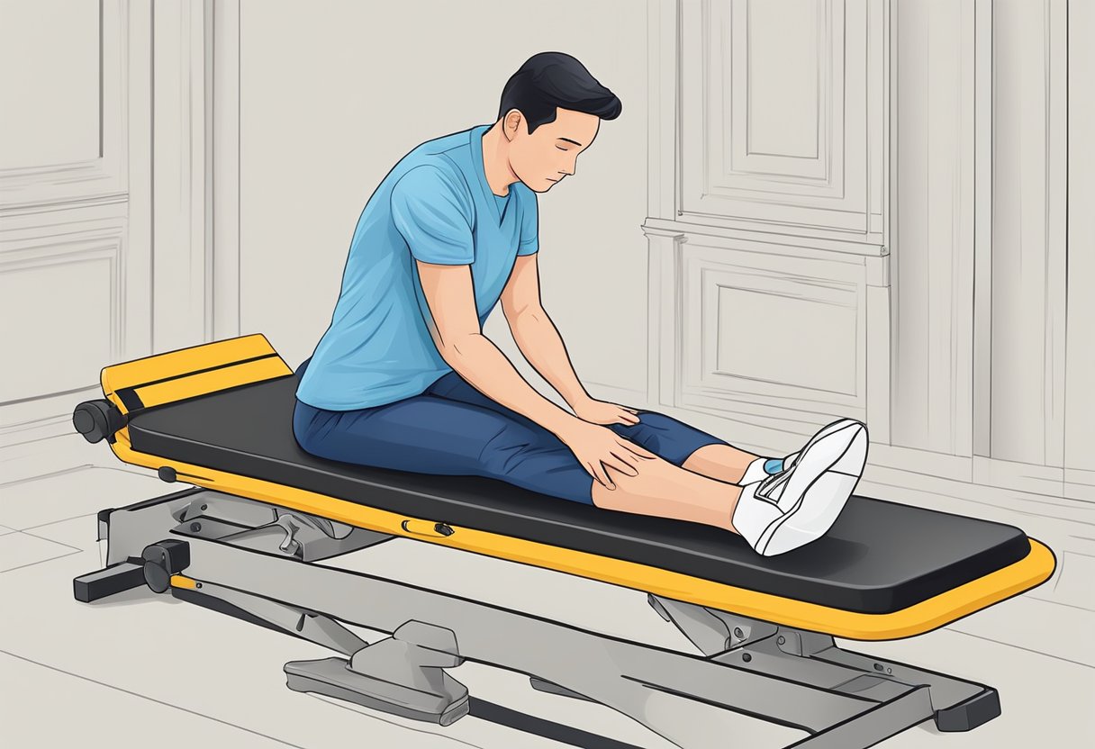 A person using a back stretcher with caution and following safety guidelines to alleviate back pain. Do Back Stretchers Work For Back Pain?