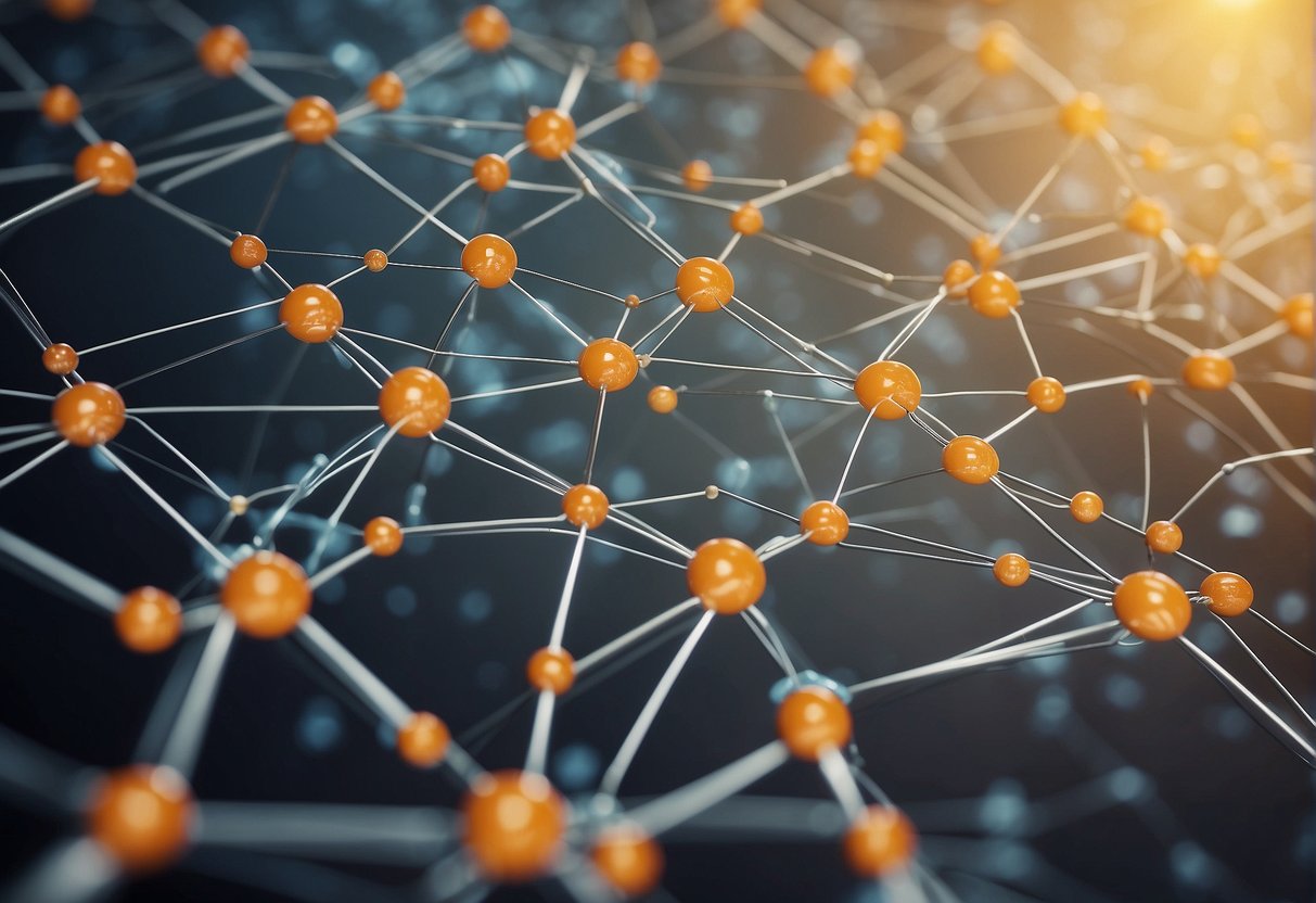 A web of interconnected arrows pointing to a central website, representing the role of backlinks in search engine algorithms