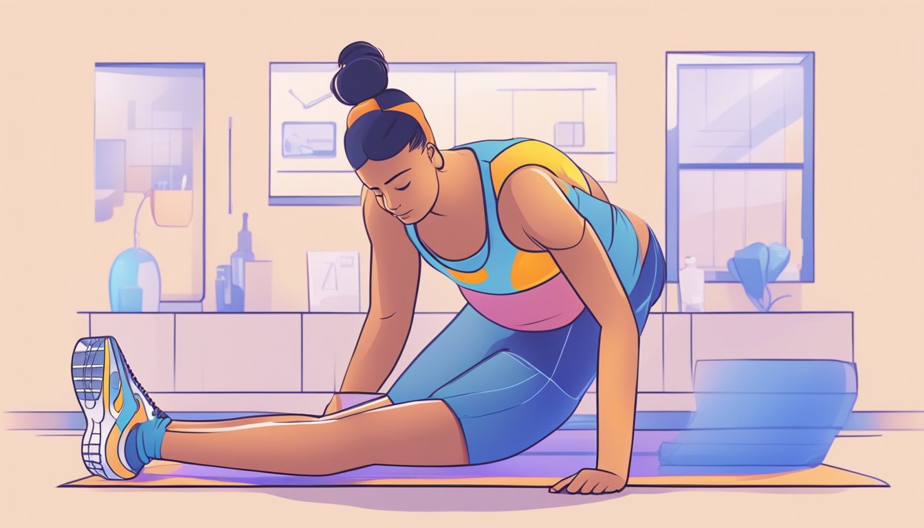 A person is cooling down after exercise, monitoring their heart rate to prevent and manage post-exercise issues