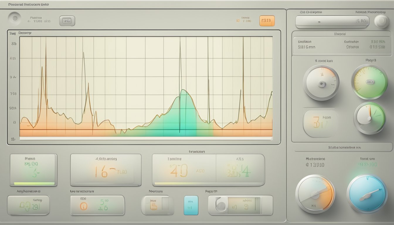 A fetal heart rate monitor displays a steady, rhythmic pattern on a computer screen