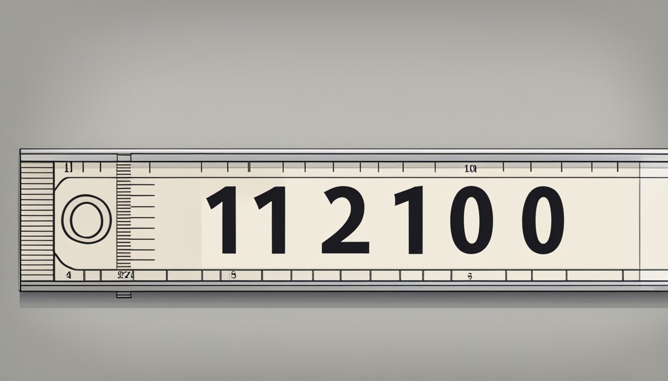 A ruler marked with inches, with the number "10" highlighted