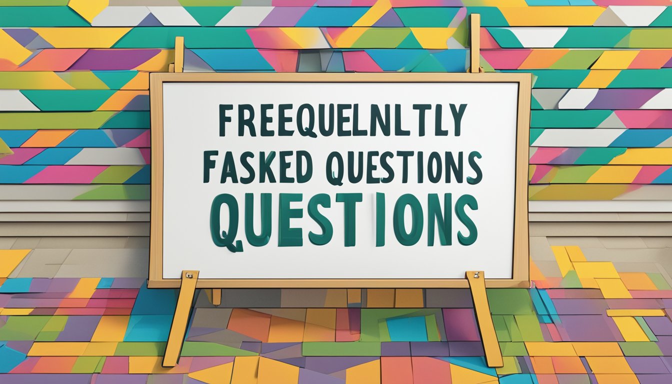 A 10-inch "Frequently Asked Questions" sign stands against a plain background. Bold, clear lettering is easily visible