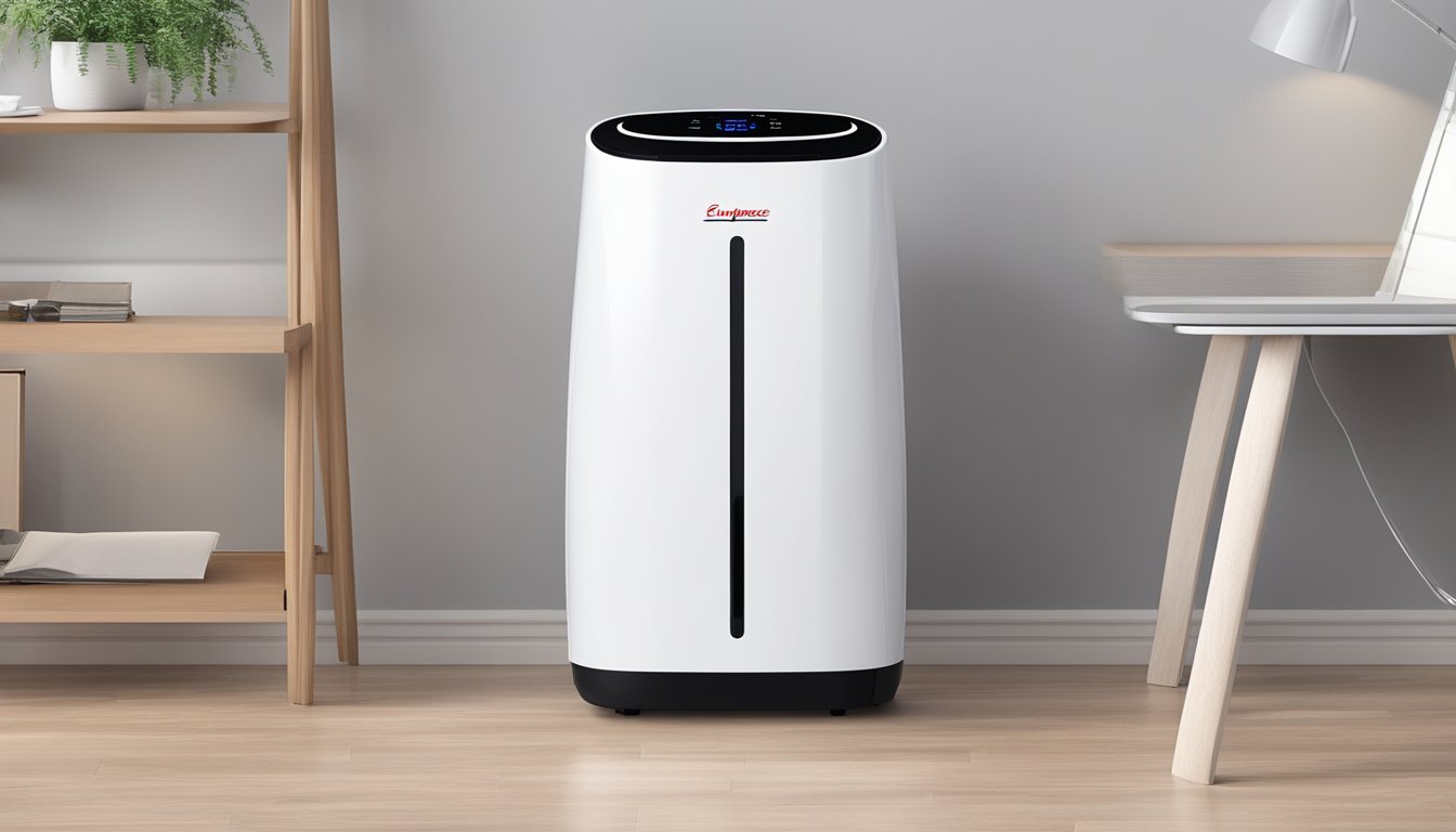 A Europace dehumidifier sits in a well-lit room, quietly removing moisture from the air. Its sleek design and digital display showcase its modern features